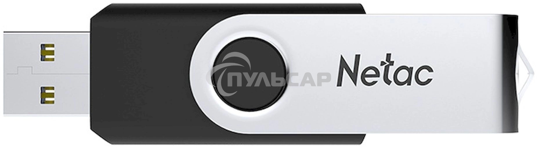 Флешка USB Netac U505, 4 Gb, USB 2.0, черный/серебристый, NT03U505N-004G-20BK