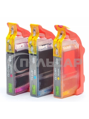 Картридж струйный Cactus СS-CLI8C/M/Y голубой/пурпурный/желтый (36 мл) для Canon MP470/500/530/600/800/810/830/970/MX850/iP4200/4300/520