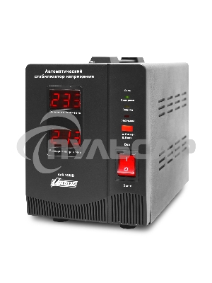 Стабилизатор напряжения Powerman AVS 1500D черный (220В±8% 1500ВА,12А,КПД 98%,циф. индикация вх./вых.)