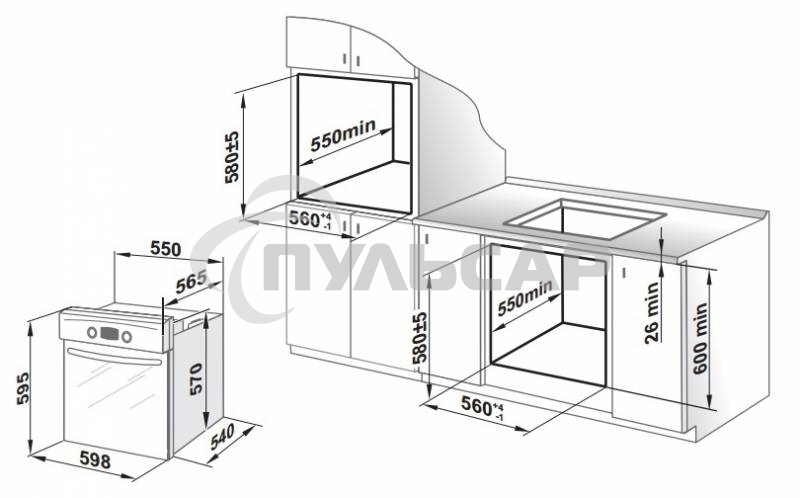 Духовой шкаф электрический Gefest ДА 602-01 К, встраиваемый