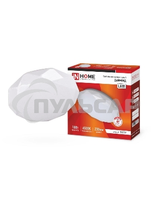 Светильник светодиодный DECO ДАЙМОНД 18Вт 230В 6500К 1170лм 230мм IN HOME 4690612033655