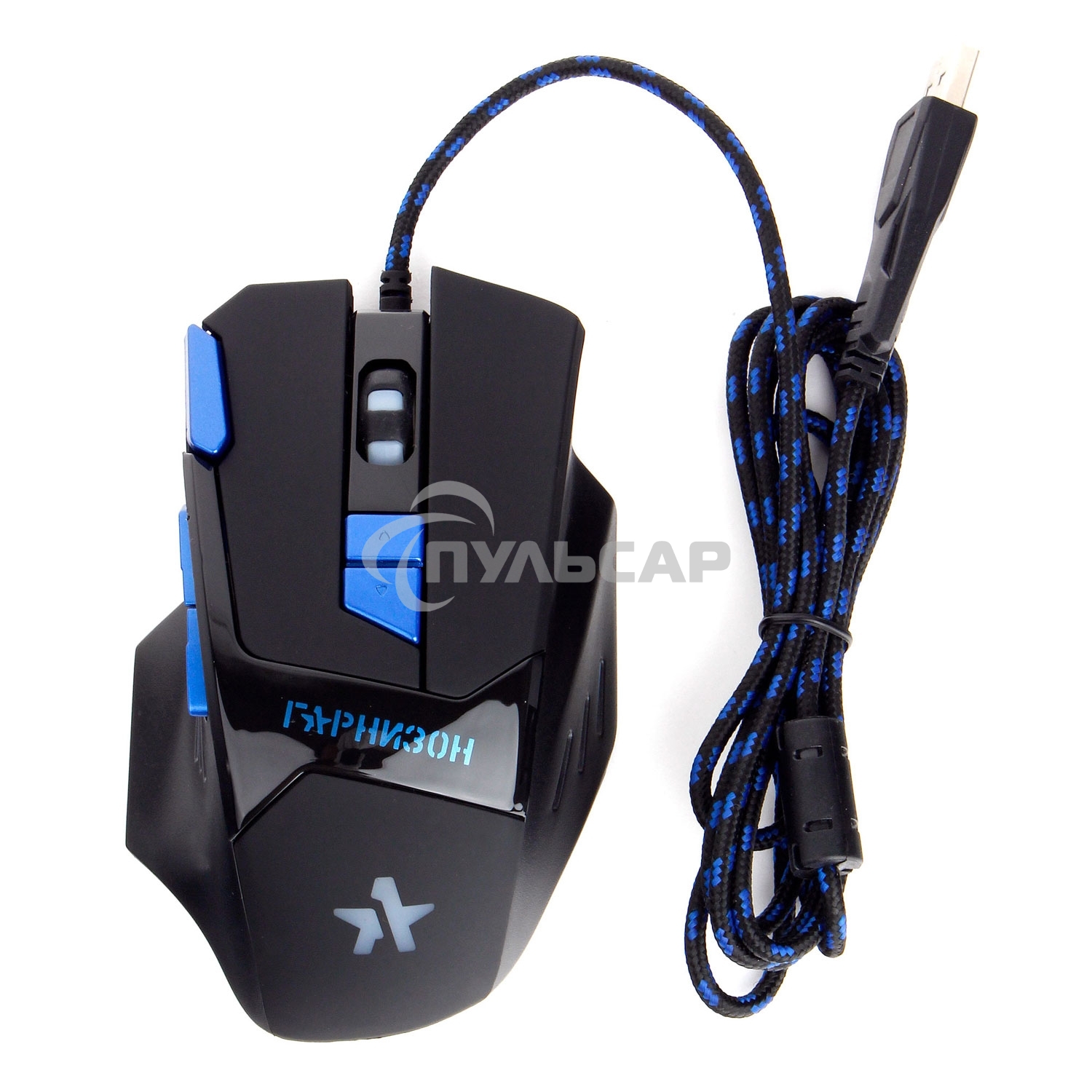 Мышь проводная Гарнизон GM-770G черный, 2400 dpi, USB, кнопки - 8