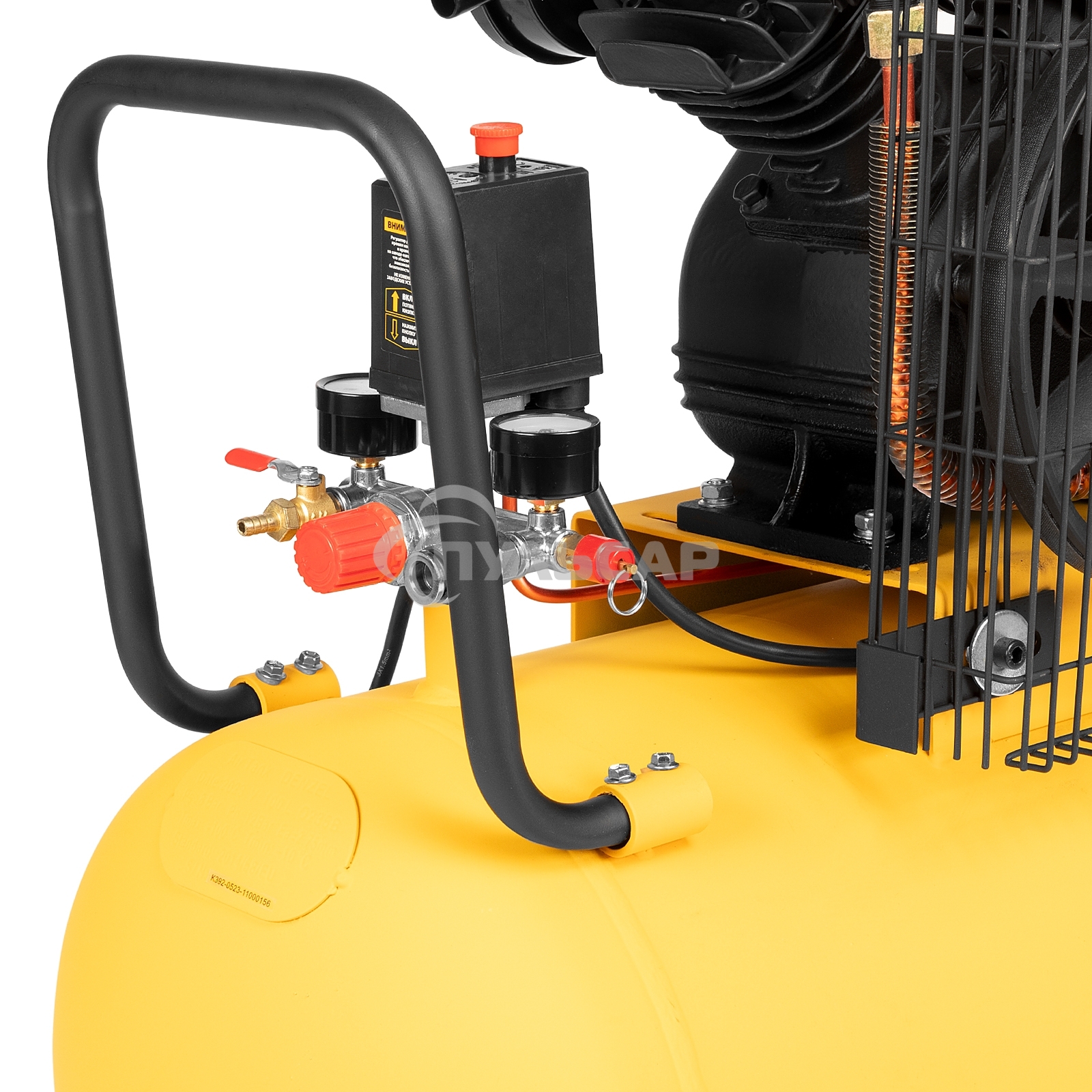 Компрессор воздушный рем. привод BCV2200/100, 2,2 кВт, 100 литров, 370 л/мин Denzel