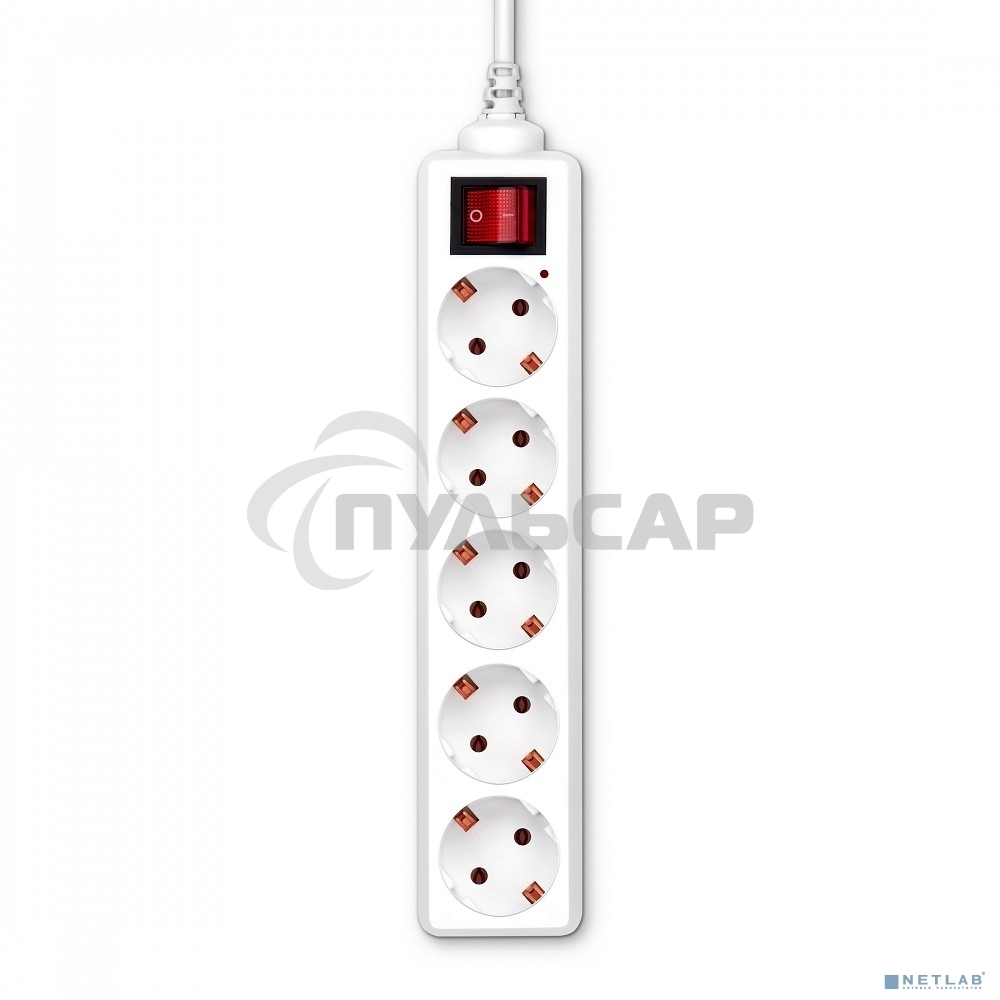 Сетевой удлинитель Buro BU-PS5.5/W 5м (5 розеток) белый (пакет ПЭ)