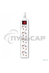 Сетевой удлинитель Buro BU-PS5.5/W 5м (5 розеток) белый (пакет ПЭ)