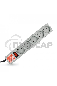 Сетевой фильтр POWER CUBE 1,9 м.* 5 розеток, серый