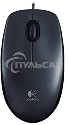 Мышь проводная Logitech M100/100R DARK/GREY (темно-серая/черная), 1000 dpi, USB, кнопки - 3