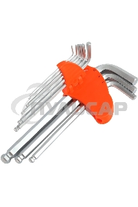 Набор ключей PATRIOT SKH-9L, шестигранные с шаром, длинные, 1,5-10мм, CRV, 9 шт