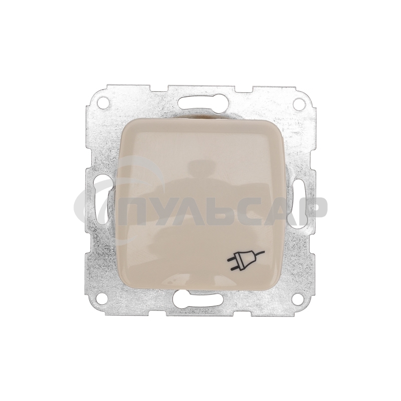 Розетка 1-ая керамика с/з с крышкой DEA с/у 16А мех. Беж KRANZ