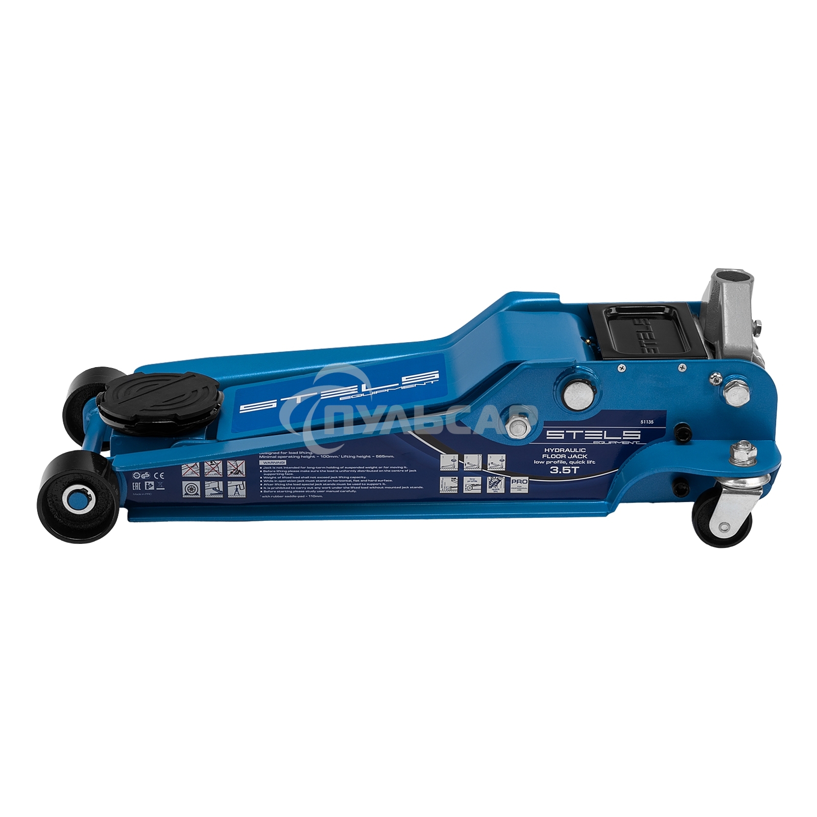 Домкрат STELS 51135гидравлический подкатной быстрый подъем 3.5т low profile quick lift 100-565мм