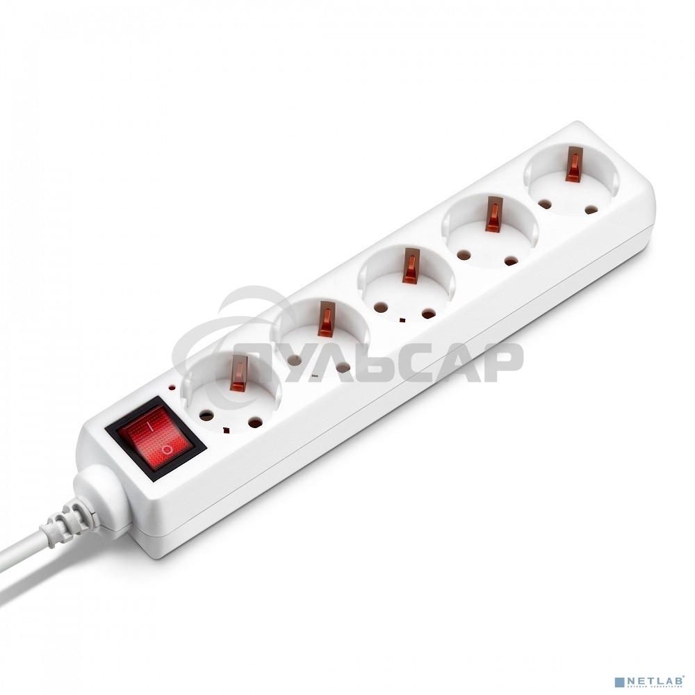 Сетевой удлинитель Buro BU-PS5.5/W 5м (5 розеток) белый (пакет ПЭ)