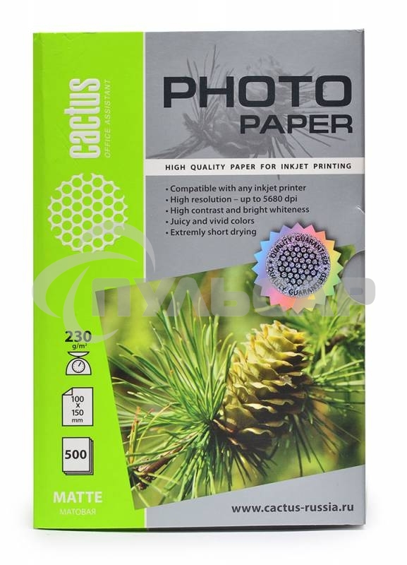 Фотобумага Cactus CS-MA6230500 матовая A6 230 г/м2 500 листов