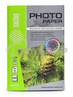Фотобумага Cactus CS-MA6230500 матовая A6 230 г/м2 500 листов