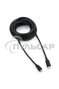Кабель Cablexpert DisplayPort->HDMI, 10м, 20M/19M, черный, экран, пакет