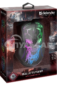Мышь проводная Defender Bulletstorm GM-928 черный, 7200 dpi, USB, кнопки - 7