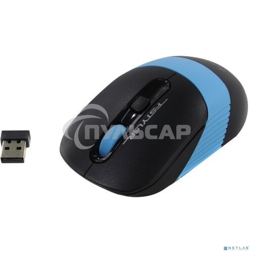 Мышь беспроводная A4Tech Fstyler FG10 черный/синий, 2000 dpi, радиоканал, USB, кнопки - 4