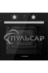 Встраиваемый духовой шкаф Kuppersberg HO 608 B электрический, High-Tech, 60 см, объем 80 л, 8 режимов, поворотное управление, макс. Температура 300 градусов, дисплей, таймер, черный