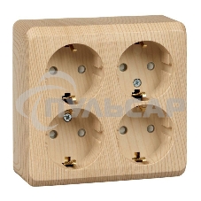 Розетка 4-м ОП Этюд 16А 250В защ. шторки с заземл. сосна SchE PA16-208D