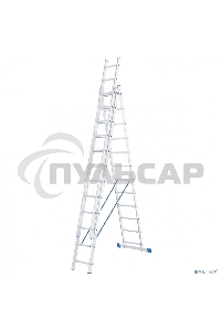 Лестница, 3 х 12 ступеней, алюминиевая, трехсекционная, Россия Сибртех 97822