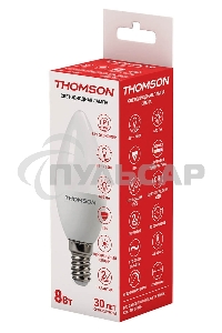 Лампа светодиодная Hiper THOMSON LED CANDLE 8W 670Lm E14 4000K TH-B2016
