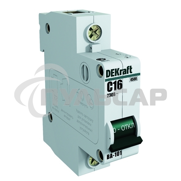 Выключатель автоматический Dekraft 1п C 16А 4.5кА ВА-101 11054DEK
