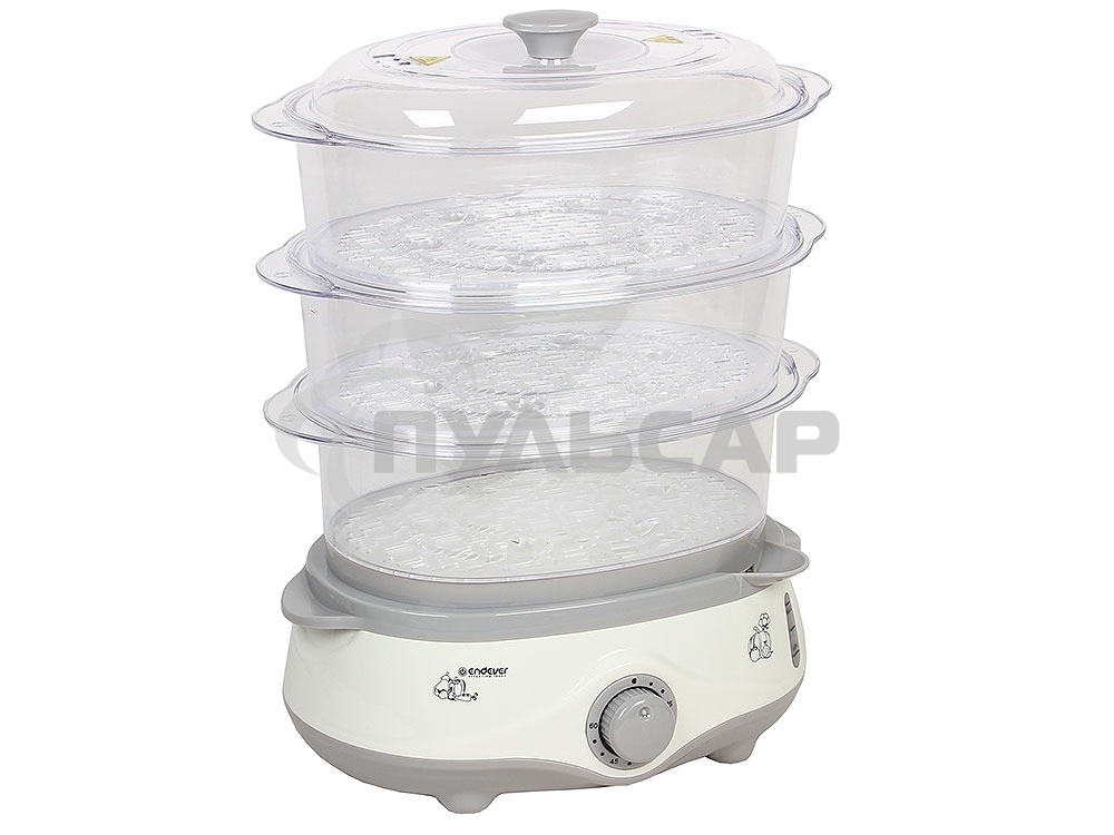 Пароварка Endever Vita-170, белый/серый, мощность 1000 Вт, объем 11 л