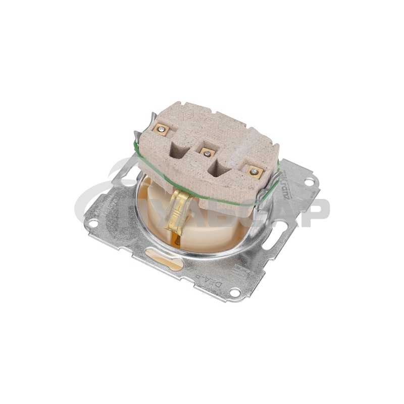 Розетка 1-ая керамика с/з с крышкой DEA с/у 16А мех. Беж KRANZ