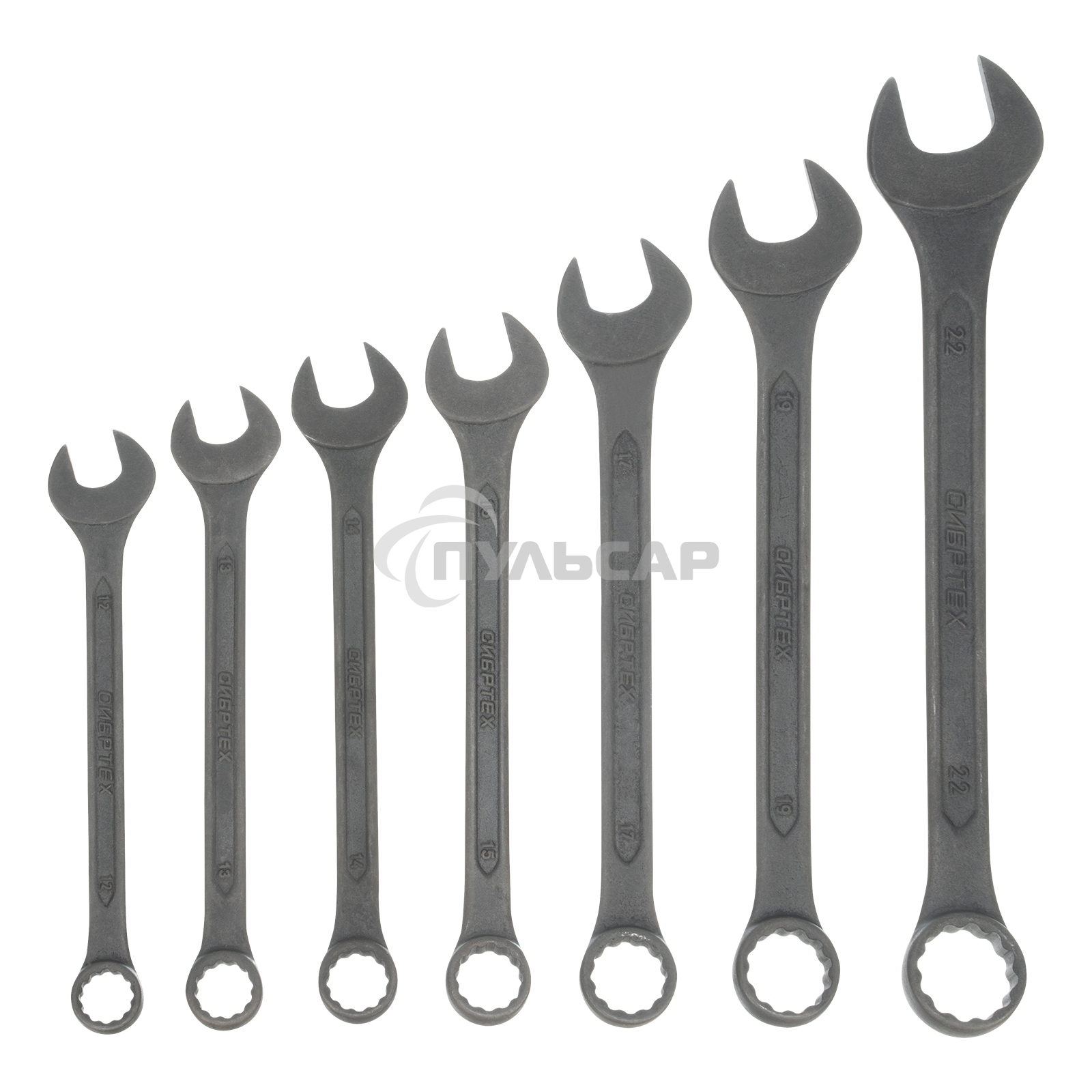 Набор ключей СИБРТЕХ комбинированных,6 - 22 мм,10 шт., CrV,фосфатированные,ГОСТ 16983 15475