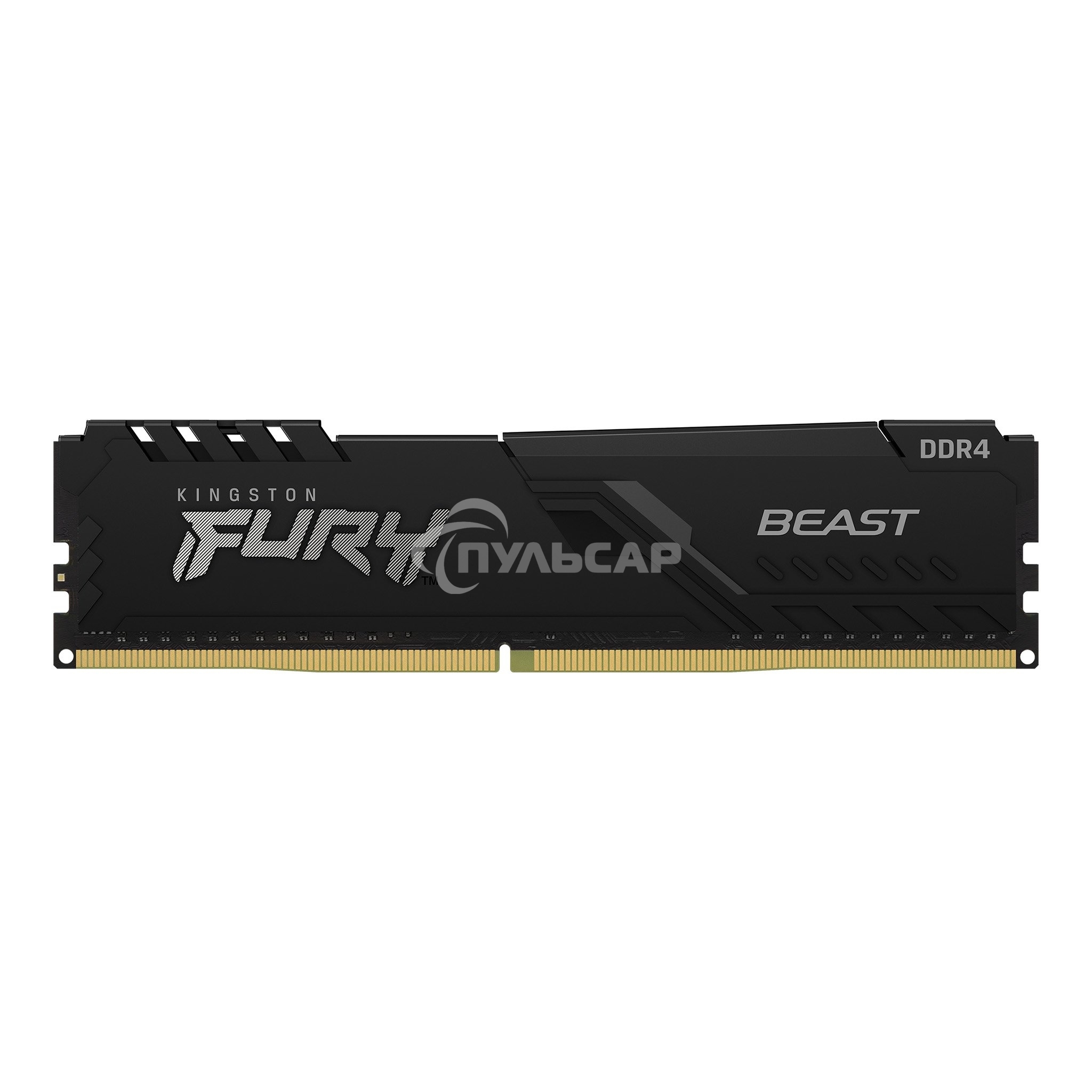 Оперативная память Kingston Fury Beast, DDR4, 32Gb (1x32Gb), 3600MHz, CL18, DIMM, с радиатором, черный