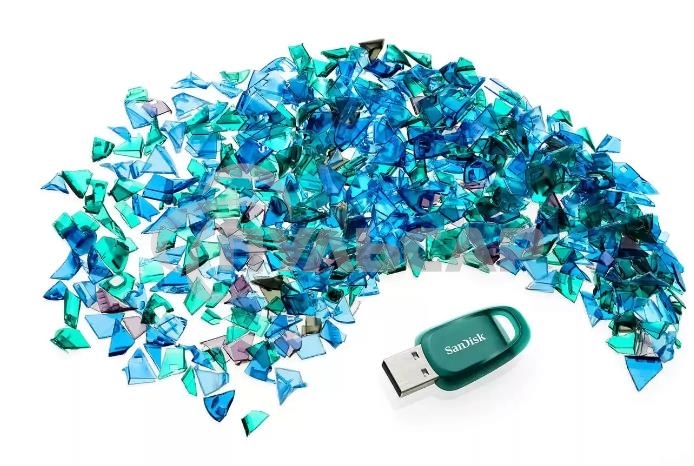 Флешка USB 128 Gb SanDisk CZ96 Ultra Eco, USB 3.2, Blue-Green