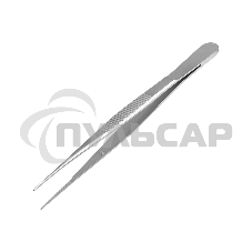 Пинцет прямой, узкий, фиксатор, рифленый 100 мм ПРОФИ