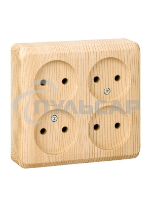Розетка 4-м ОП Этюд 16А IP20 без заземл. сосна SchE PA16-205D