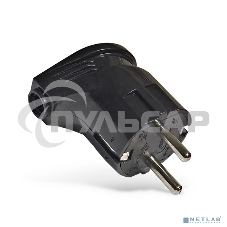 Вилка электрич. с заземл. угл. черный 16А 250В (еврослот) UNIVersal А0105