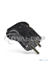 Вилка электрич. с заземл. угл. черный 16А 250В (еврослот) UNIVersal А0105