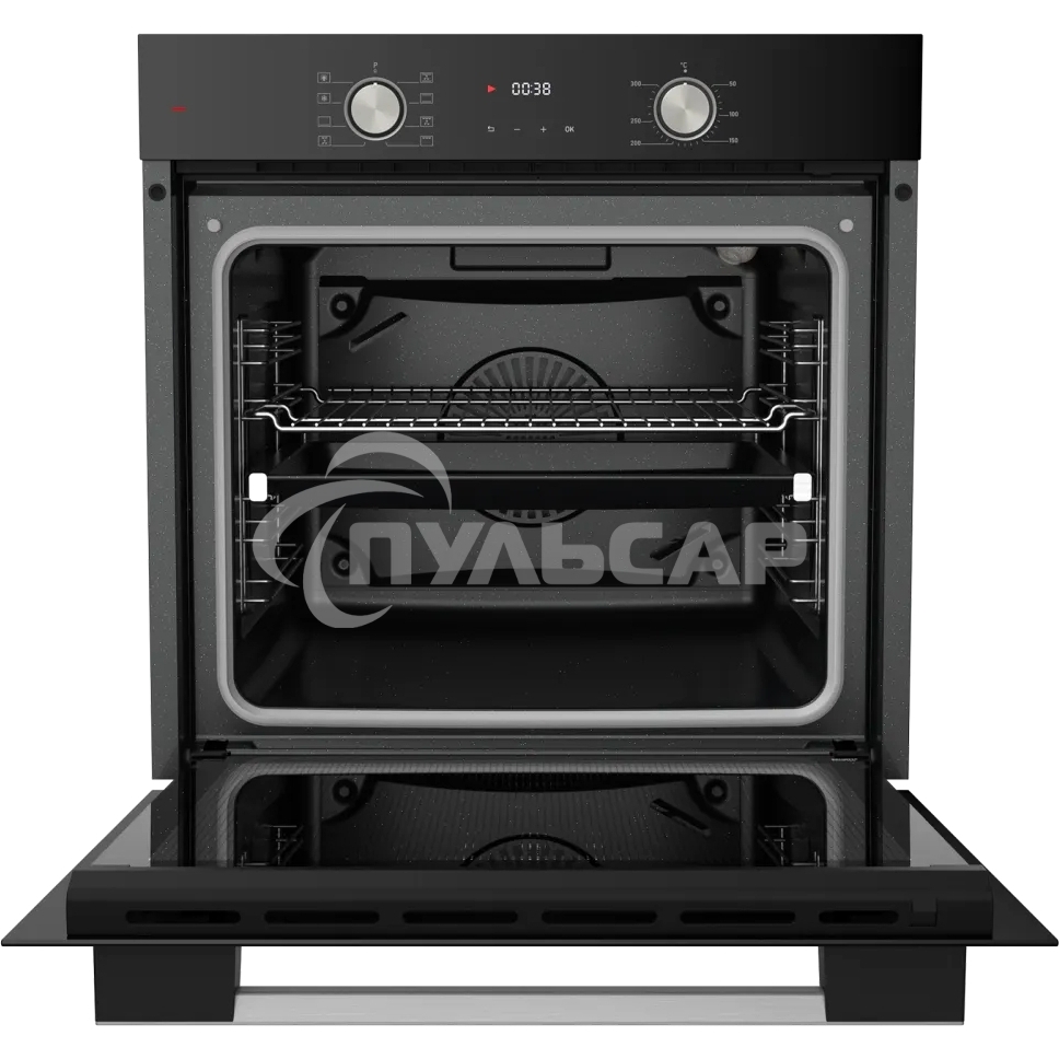Встраиваемый духовой шкаф Kuppersberg HO 608 B электрический, High-Tech, 60 см, объем 80 л, 8 режимов, поворотное управление, макс. Температура 300 градусов, дисплей, таймер, черный