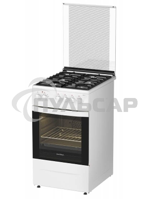 Плита комбинированная Darina 1D1 КМ 241 311 W белый/черный, конфорок 4 шт, духовка 50 л, 50 см x 85 см x 60 см