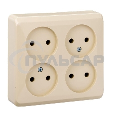 Розетка 4-м ОП Этюд 16А IP20 без заземл. крем. SchE PA16-205K