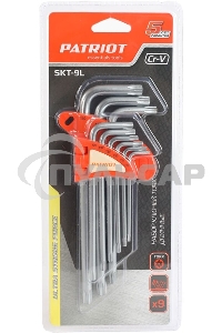 Набор ключей PATRIOT SKТ-9L, TORX, длинные, T10-T50, CRV, 9 шт