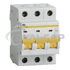 Выключатель автоматический модульный 3п C 6А 4.5кА ВА47-29 ИЭК MVA20-3-006-C