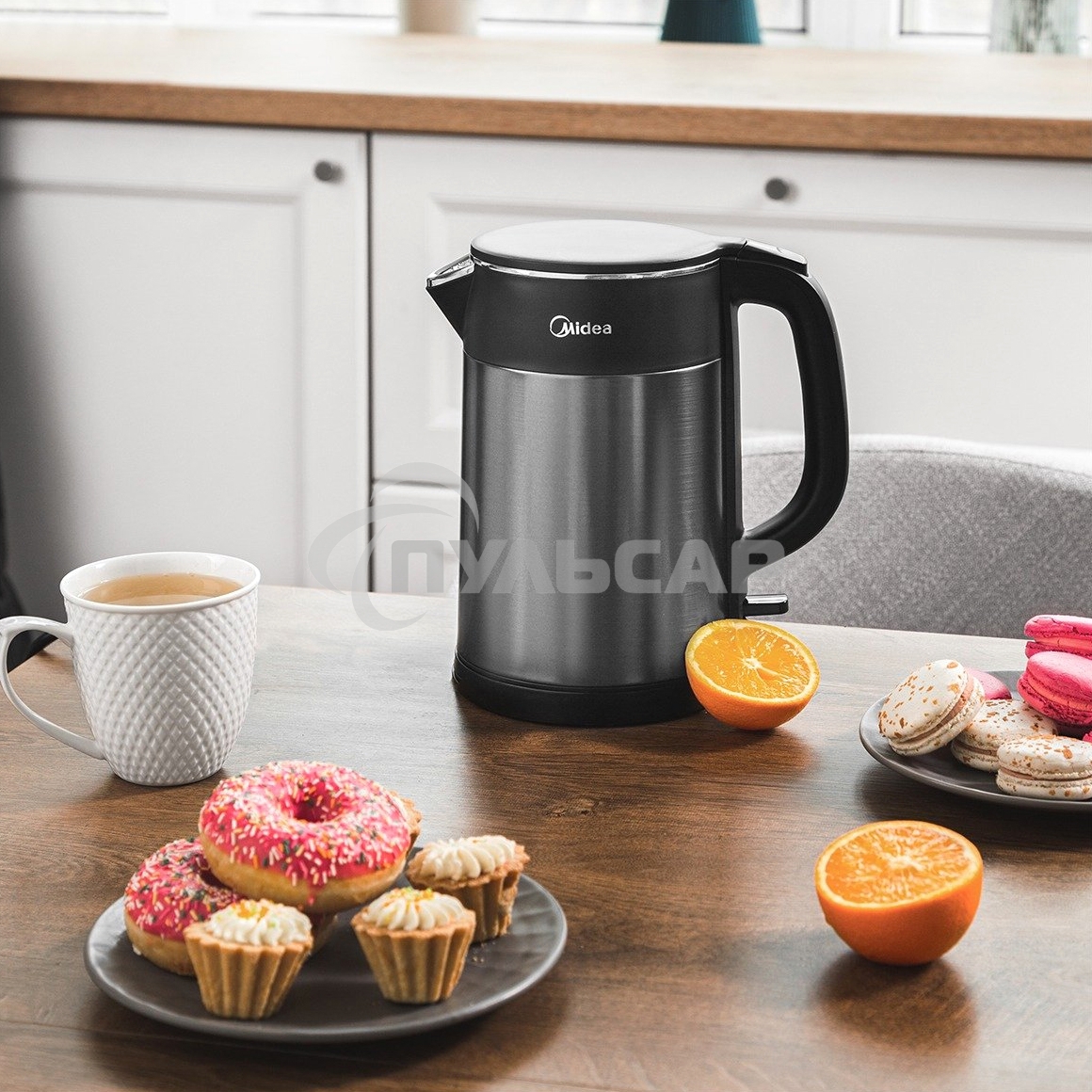 Чайник электрический Midea 1.5л, 2200Вт, черный