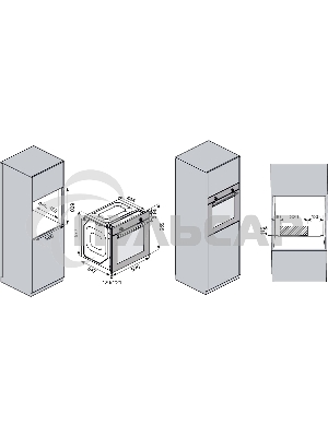 Встраиваемый духовой шкаф Kuppersberg HO 608 B электрический, High-Tech, 60 см, объем 80 л, 8 режимов, поворотное управление, макс. Температура 300 градусов, дисплей, таймер, черный