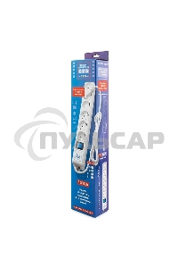 Фильтр-удлинитель PowerCube PRO (SPL(5+1)-16B-P-5М) 5.0 м, LC контур - подавление В/Ч помех, 16А/3,5кВт