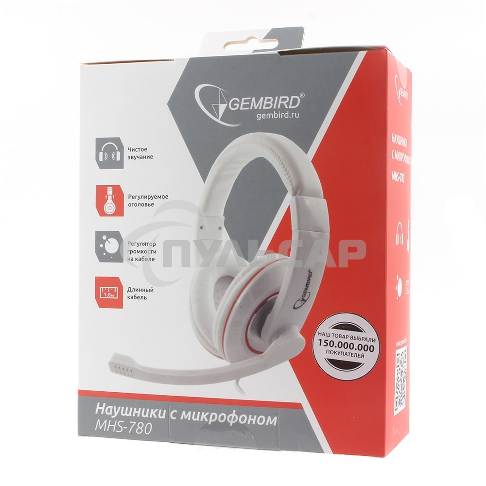 Наушники Gembird MHS-780 Гарнитура стерео, белый