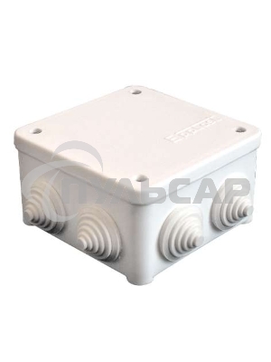 Коробка распр. ОП 85х85х45 7 выходов 3 гермоввода IP54 крышка на винтах бел. Epplast 130111