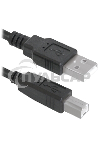 Кабель Defender USB04-06p.bagКабель USB 2.0 для соед. 1.8м AM/BM, пакет