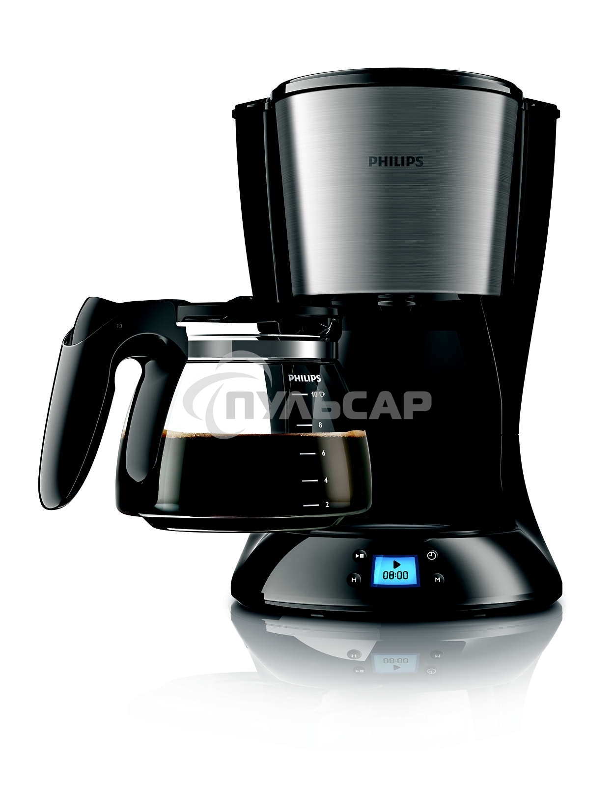 Кофеварка капельная Philips HD7459/20 черный, исп. кофе - молотый, 1.2 л, 1000 Вт.