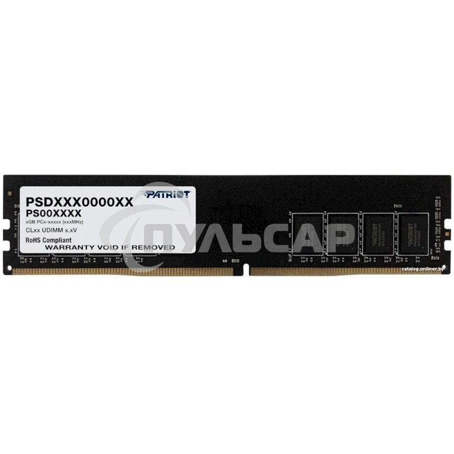 Оперативная память Patriot Signature, DDR4, 16Gb (1x16 Gb), 3200 MHz, CL22, DIMM