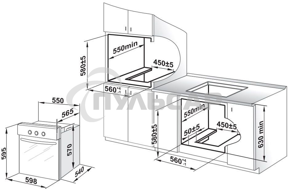 Духовой шкаф Gefest ДГЭ 601-01 Н1, встраиваемый