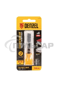 Борфреза по металлу твердосплавная, цилиндрическая, тип-А, 8 мм Denzel