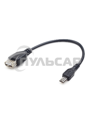 Кабель USB2.0 OTG Cablexpert A-OTG-AFBM-03 USBAF/MicroBM, 0.15м, удлиненный разъем micro USB - 9мм, пакет